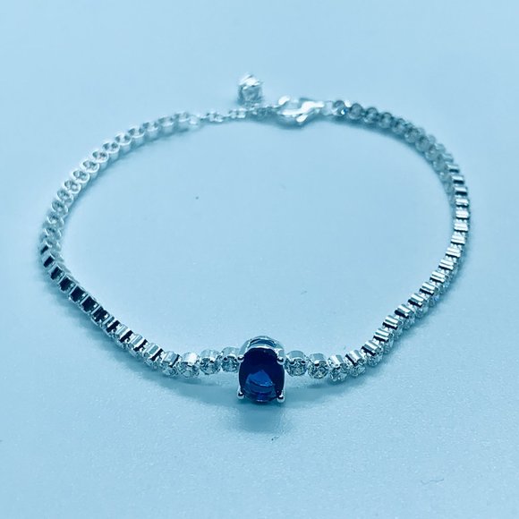 Pandora Sparkling Pave Tennis Bracelet BLUE STONE 590039C01 - Picture 3 of 6